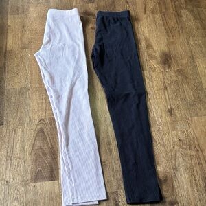 Barely Worn- Old Navy Kids Ribbed Leggings - Pink and Black
